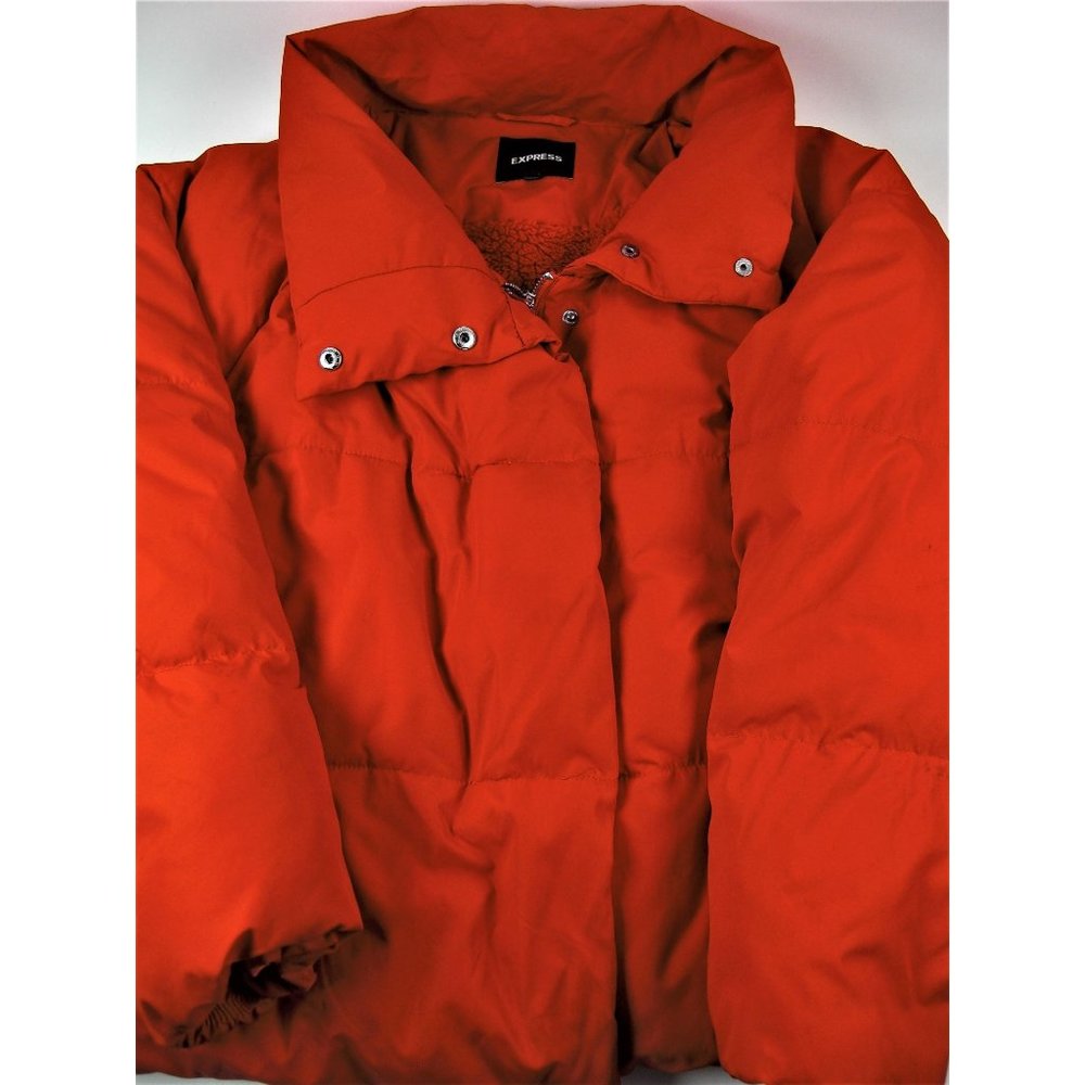 Express Women's Red Puffer Jacket filled Core Jacket full zip red Large
